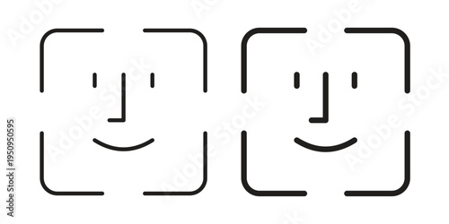 Face id icon logo concept on white background. Suitable for use on web apps