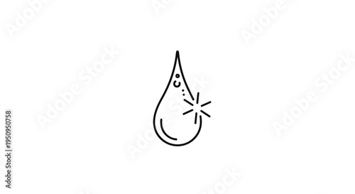 Sparkling Water Drop Icon - Clean Liquid Symbol