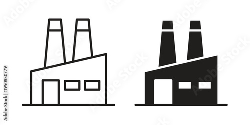 Factory icon logo concept on white background. Suitable for use on web apps