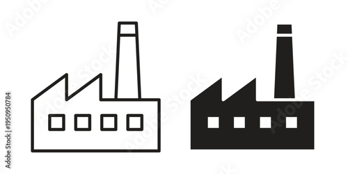Factory icon logo concept on white background. Suitable for use on web apps
