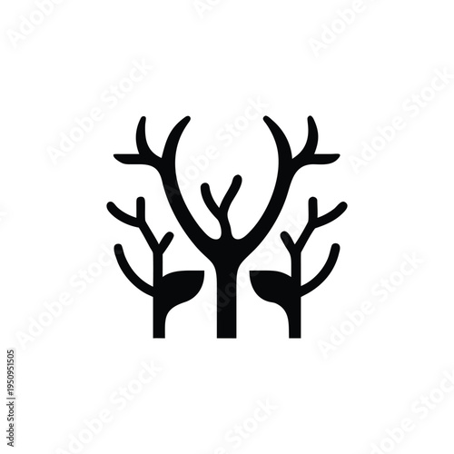 Abstract Deer Antlers Logo Design