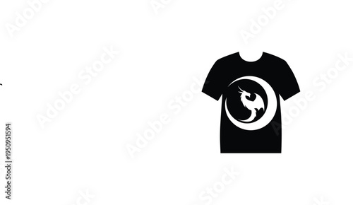 Black T-shirt with a Cosmic Dragon Design