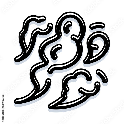 Abstract artwork of a ghost or spirit figure creating an ethereal, spooky, uncanny, and supernatural atmosphere, perfect for halloween designs or paranormal themes