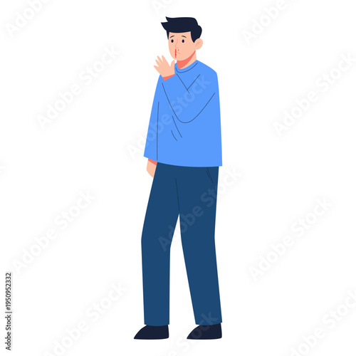 Hypertension Symptoms Man Character Flat Illustration 