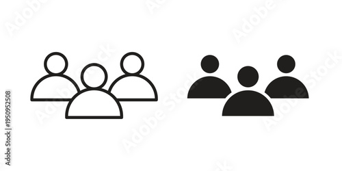 Group icon logo concept on white background. Suitable for use on web apps