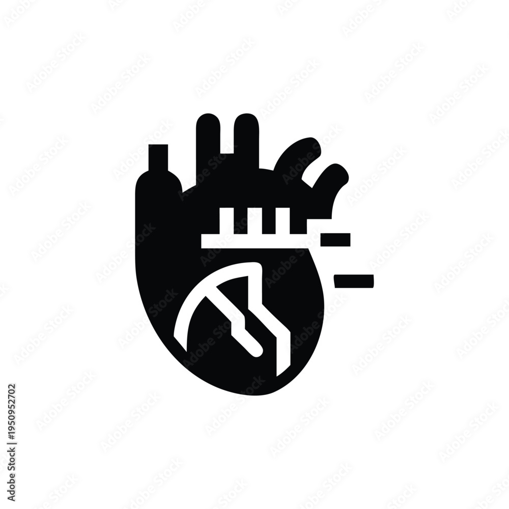 Fototapeta premium Digital Health Heart Monitoring and Analysis Icon