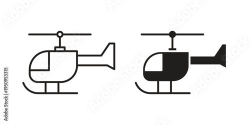 Helicopter icon logo concept on white background. Suitable for use on web apps