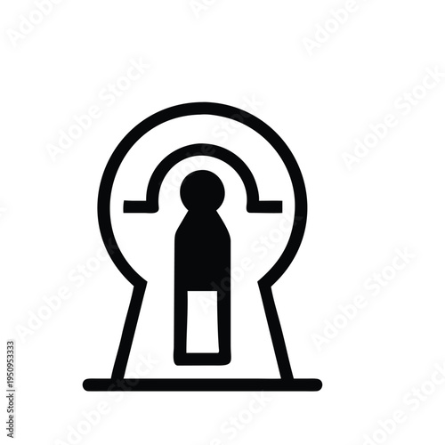 Minimalist Keyhole Icon for Access and Security