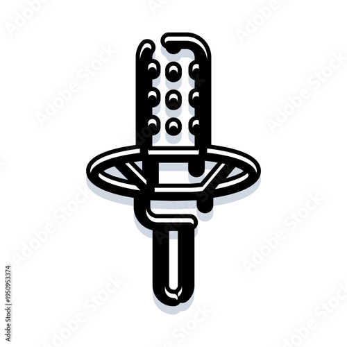 Studio microphone icon presenting broadcasting equipment for recording audio, music, podcasts, radio shows, and voiceovers, providing a clear and professional sound experience