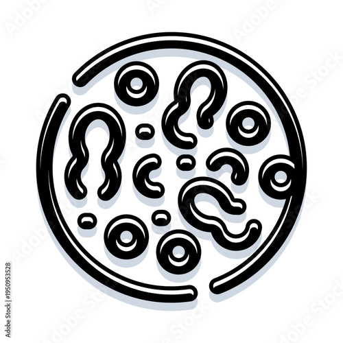 Petri dish displaying various microorganisms and bacteria growing in a culture medium, illustrating research and biological findings in a laboratory setting