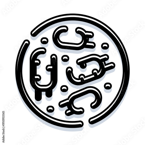 Microorganisms colonies multiplying in a circular petri dish. Symbolizing scientific research. Laboratory experiments. Biological analysis. And the study of infection or disease in a clinical setting