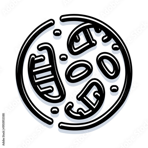 Microorganism cell structure showing distinct internal organelles and fluid, a fundamental element in biology, science, medical education, and research contexts