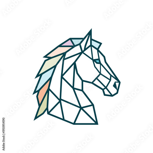 Geometric Low-Poly Stallion Emblem