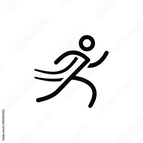 Dynamic Stylized Running Icon with Speed Motion