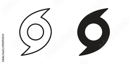 Hurricane icon logo concept on white background. Suitable for use on web apps