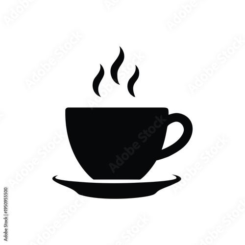Hot Coffee Cup Silhouette with Steam