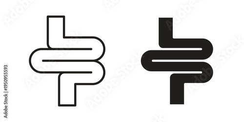 Intestine icon logo concept on white background. Suitable for use on web apps