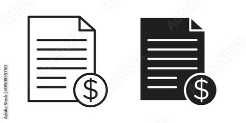 Invoice icon logo concept on white background. Suitable for use on web apps