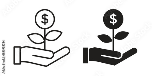 Investment icon logo concept on white background. Suitable for use on web apps