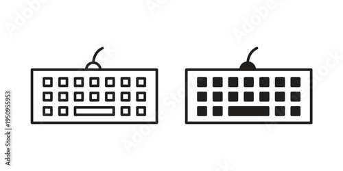 Keyboard icon logo concept on white background. Suitable for use on web apps