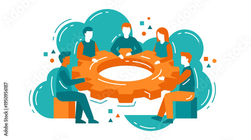 Team work gear plan idea task job goal aim win fast work now team task