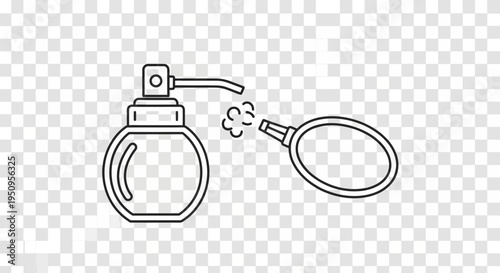 Perfume Bottle Spray Icon, Vintage Atomizer, Elegant Fragrance Mist, Retro Beauty Product