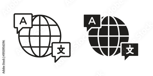 Language icon logo concept on white background. Suitable for use on web apps