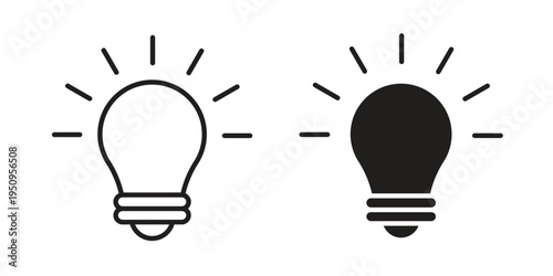 Light bulb icon logo concept on white background. Suitable for use on web apps