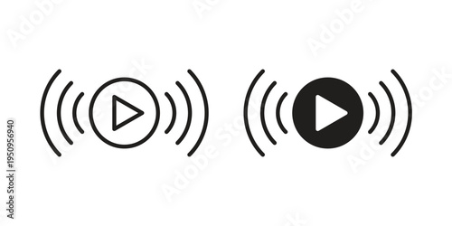 Live streaming icon logo concept on white background. Suitable for use on web apps