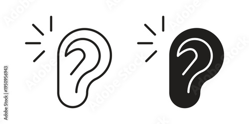 Listening icon logo concept on white background. Suitable for use on web apps