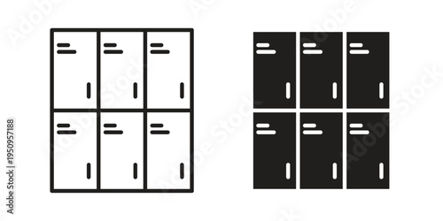 Lockers icon logo concept on white background. Suitable for use on web apps