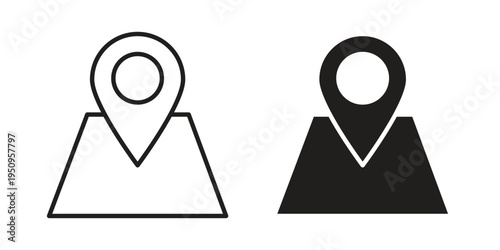 Map icon logo concept on white background. Suitable for use on web apps