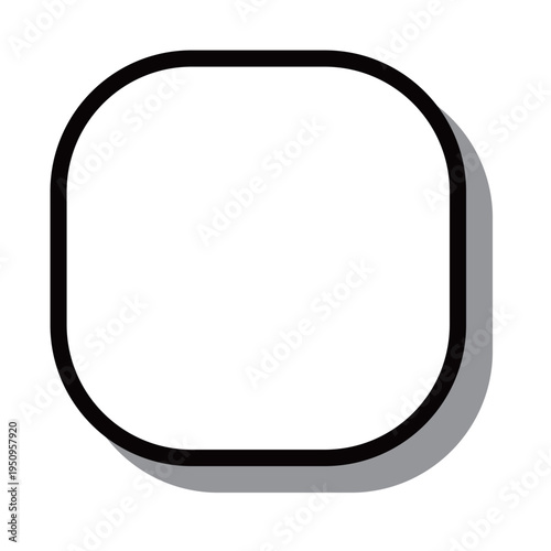 ドロップシャドウ付きの角丸正方形線枠フレーム