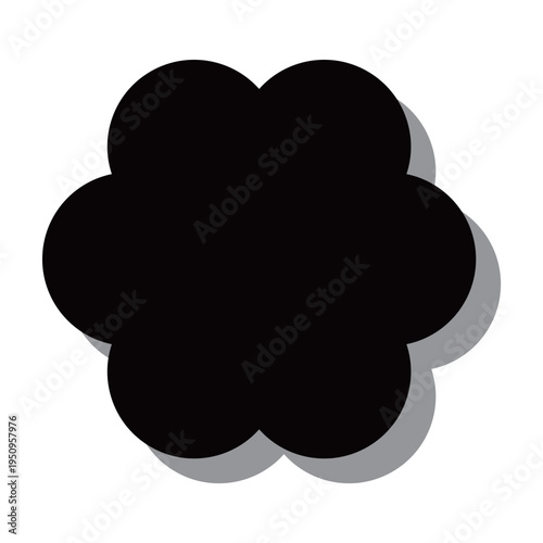 ドロップシャドウ付きの花形シルエットフレーム