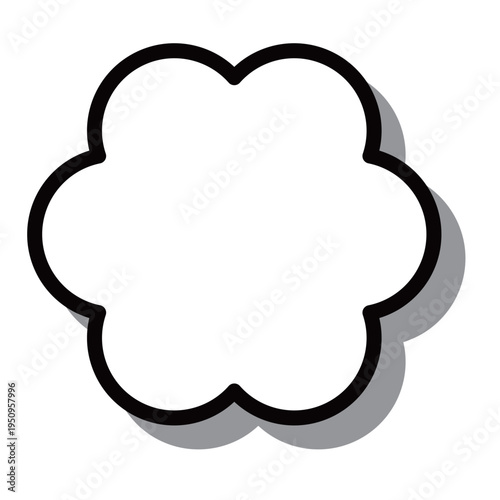 ドロップシャドウ付きの花形線枠フレーム