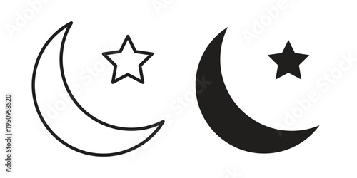 Moon icon logo concept on white background. Suitable for use on web apps