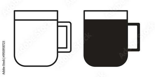 Mug icon logo concept on white background. Suitable for use on web apps