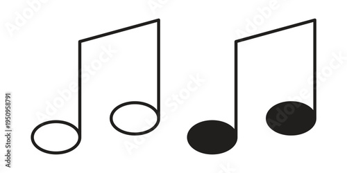 Music note icon logo concept on white background. Suitable for use on web apps
