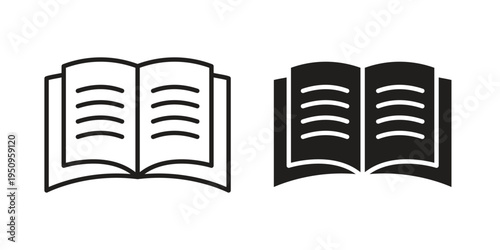 open book icon logo concept on white background. Suitable for use on web apps