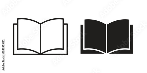 open book icon logo concept on white background. Suitable for use on web apps