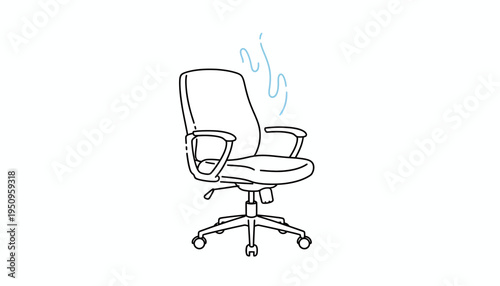 Office Chair with Steam Rising - Concept of Overwork or Stress