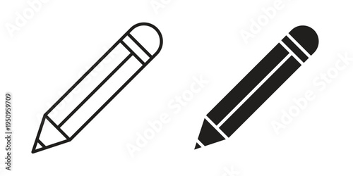 Pencil icon logo concept on white background. Suitable for use on web apps