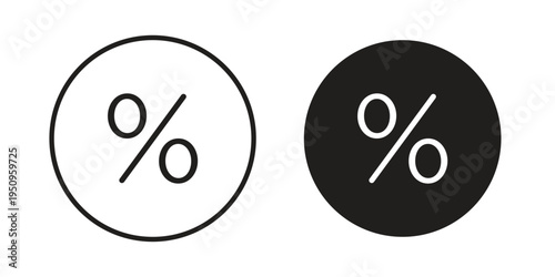 Percentage icon logo concept on white background. Suitable for use on web apps