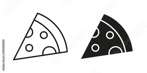 Pizza slice icon logo concept on white background. Suitable for use on web apps