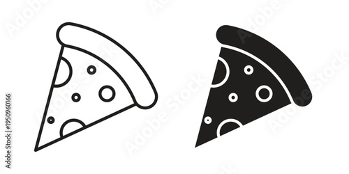 Pizza icon logo concept on white background. Suitable for use on web apps