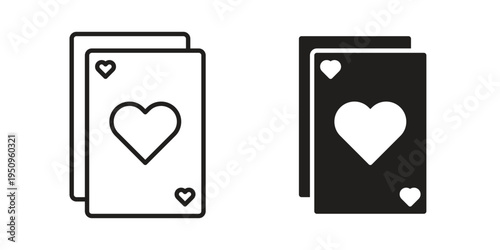 Playing cards icon logo concept on white background. Suitable for use on web apps