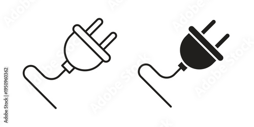 Plug icon logo concept on white background. Suitable for use on web apps