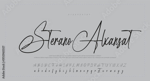 Script Brush Font Type Font lettering handwritten. vector illustration  