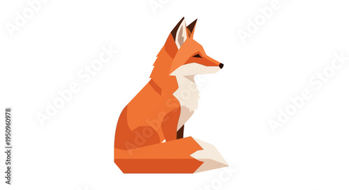 Illustration of a sitting fox animal.