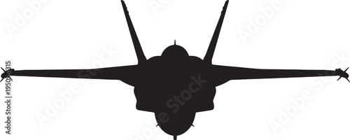 Stealth fighter jet viewed from direct rear angle with twin vertical stabilizers